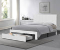 Miami Bed with Storage Drawer White PU