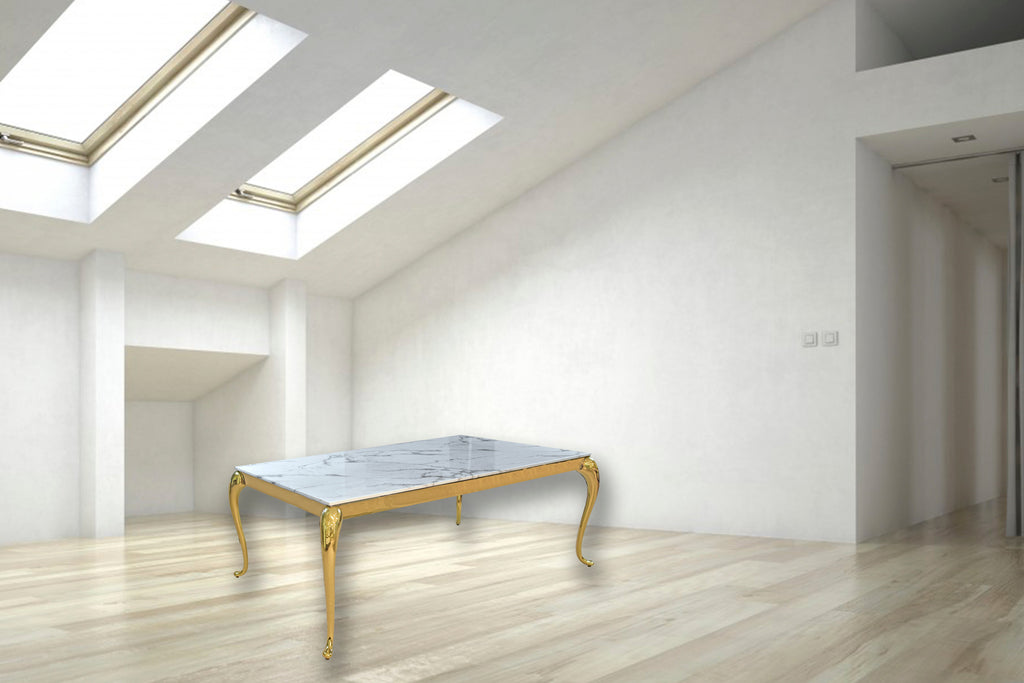 Soleil 79" Marble Dining Table