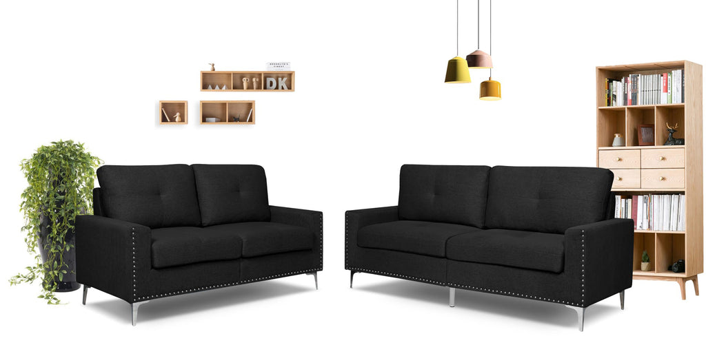 Rita 2-Piece Sofa and Loveseat Set Charcoal