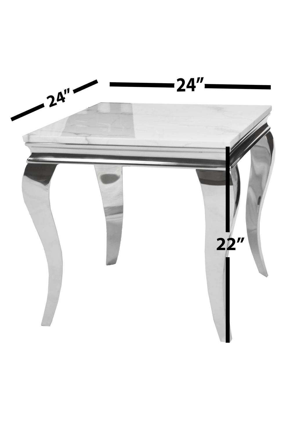 Kennedy Marble Top End Table Silver