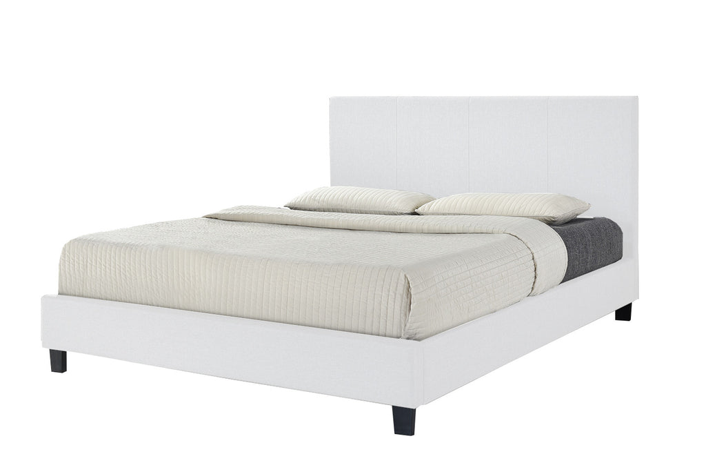 Uptown King Size Bed in White PU