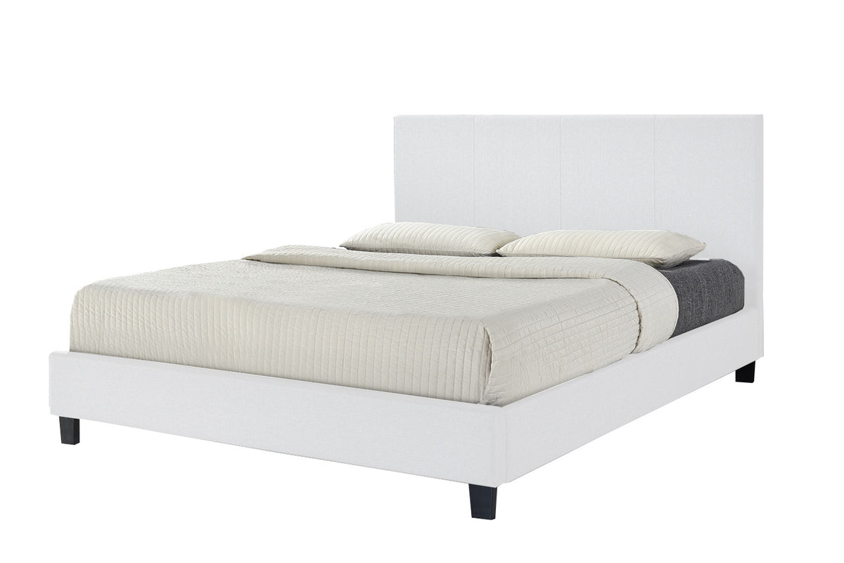 Uptown King Size Bed in White PU