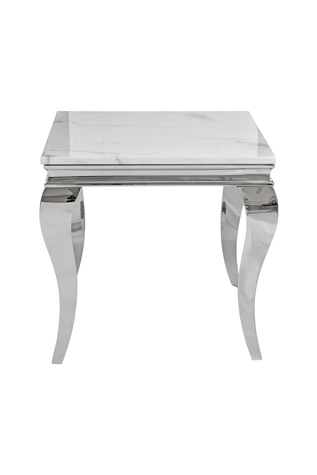 Kennedy Marble Top End Table Silver