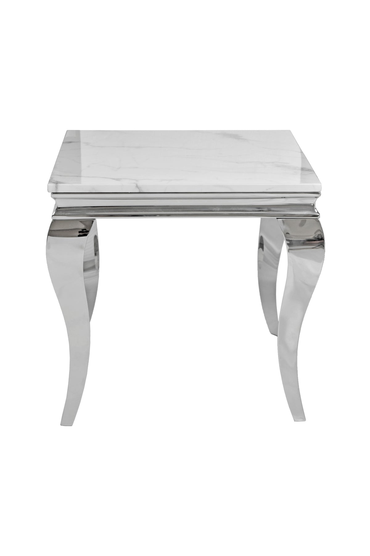 Kennedy Marble Top End Table Silver