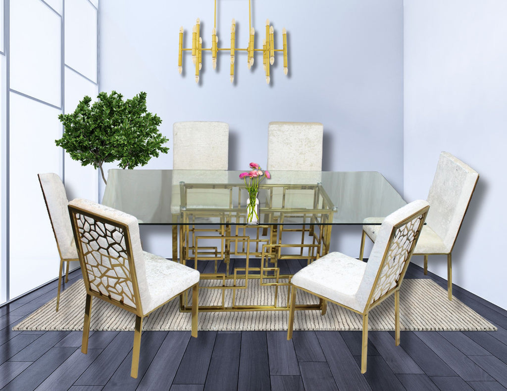 Zenith Gold with Angelina Ivory Dining Set