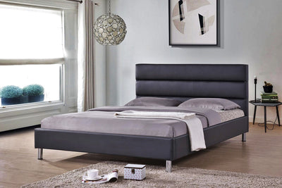 Doria King Size Bed in Black PU