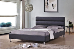 Doria Double Size Bed in Black PU