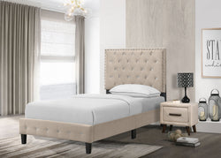 Diamond Single Bed (Beige)