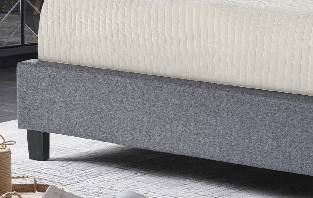 Uptown Double Size Bed in Grey Fabric
