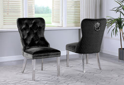 Leo Black Velvet Dining Chairs (Set of 2)