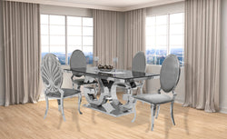 Gracie 71" Dining Table + 4 Grey Ice Dining Chairs