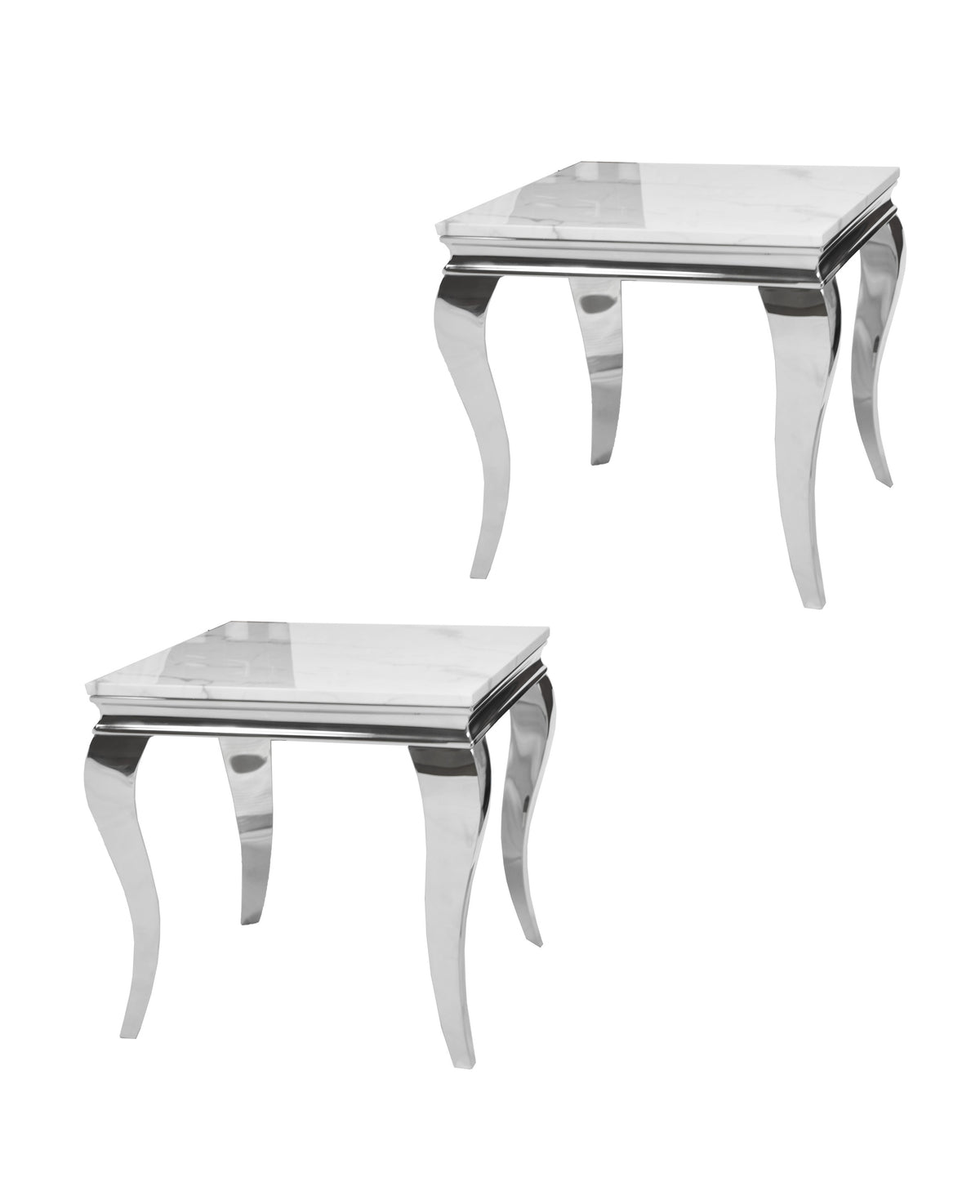 Kennedy Marble Top End Table Silver