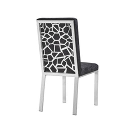 Angelina Black Velvet / Silver Dining Chairs (Set of 2)