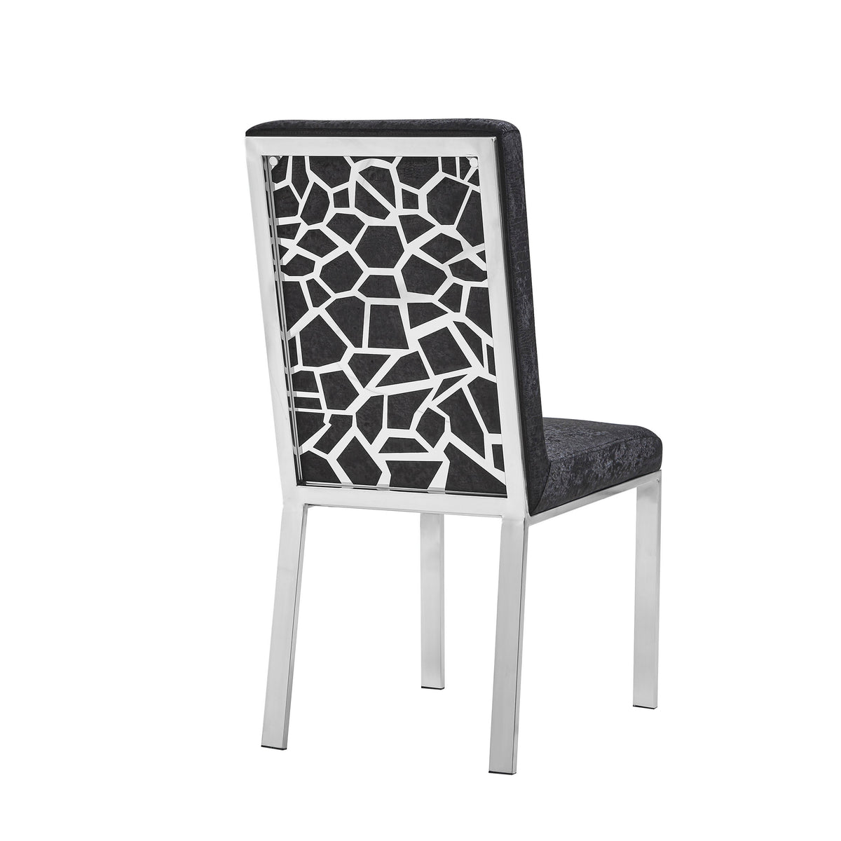 Angelina Black Velvet / Silver Dining Chairs (Set of 2)