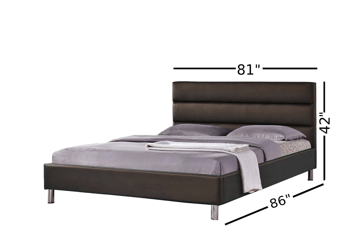 Doria King Size Bed in Espresso PU