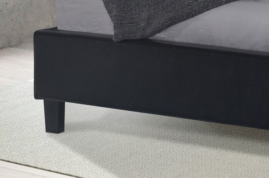 Uptown King Size Bed in Black PU