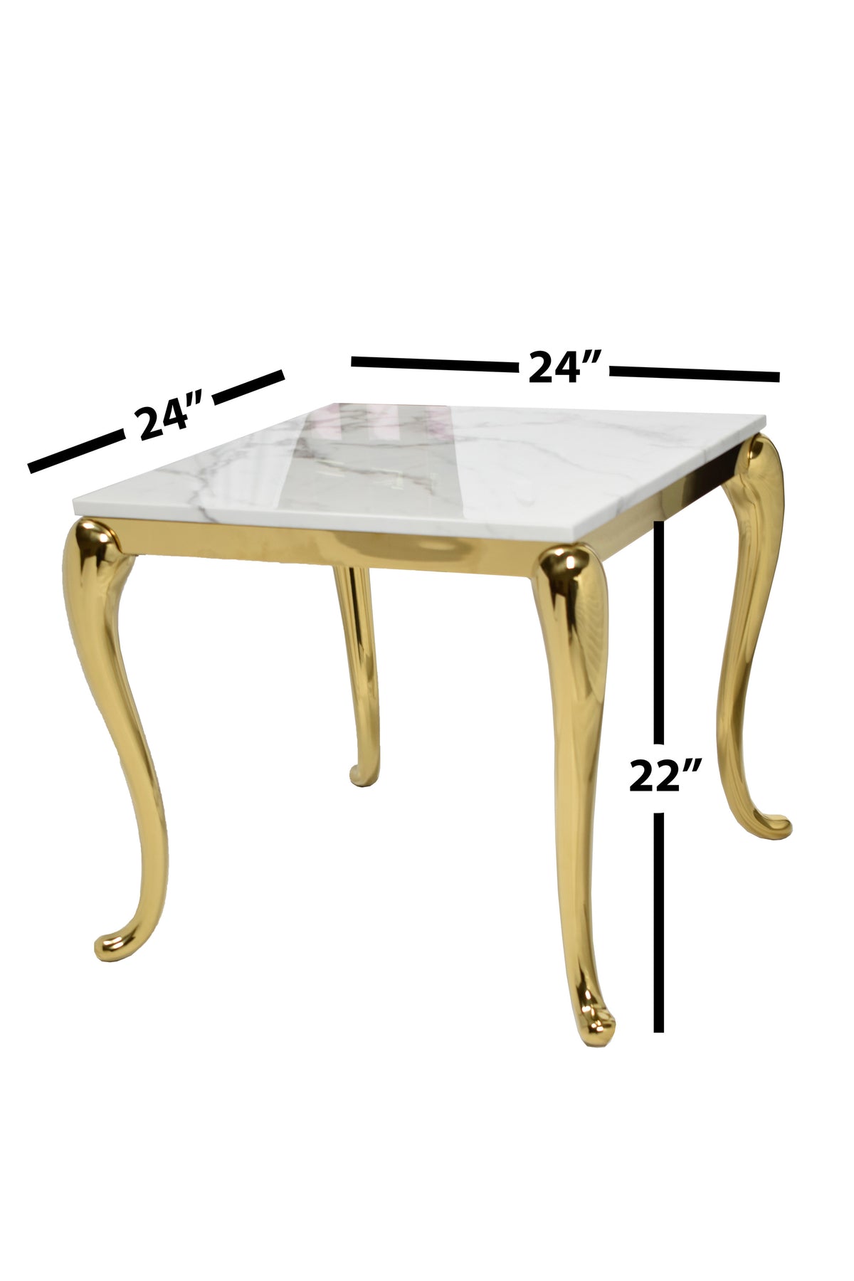 Soleil Gold Marble End Table (24 x 24)