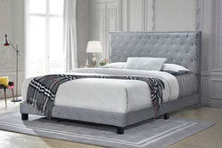 Diamond Bed Velvet (Grey) Queen