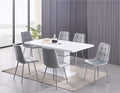 Magnus High Gloss Dining Table with 6 Bombay Grey Chairs
