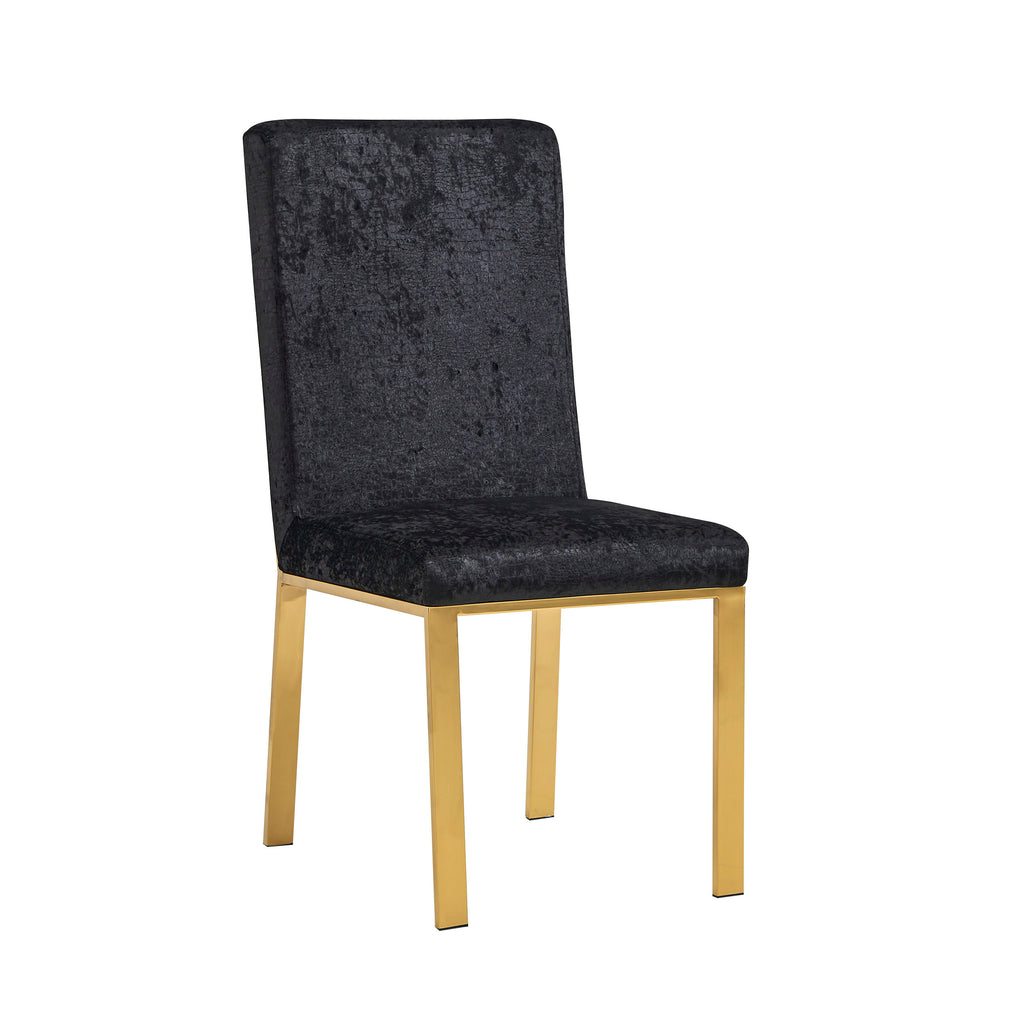 Angelina Black Velvet / Gold Dining Chairs (Set of 2)