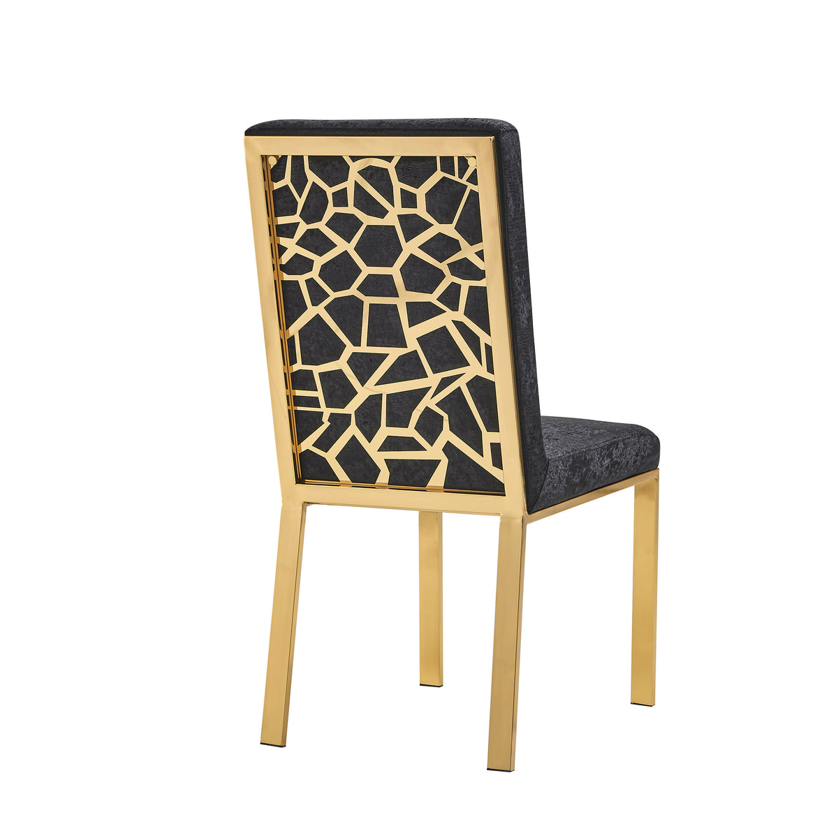 Angelina Black Velvet / Gold Dining Chairs (Set of 2)