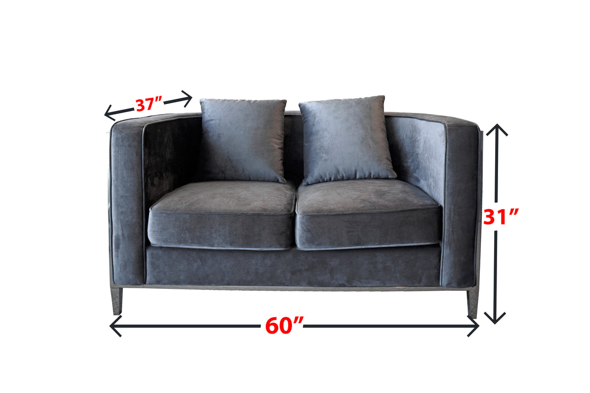 Ruby Round Loveseat Dark Grey
