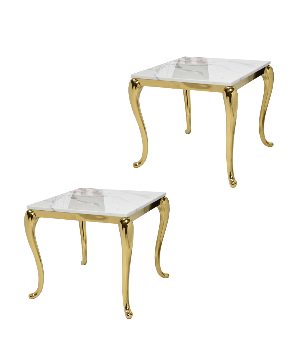 Soleil Gold Marble End Table (24 x 24)