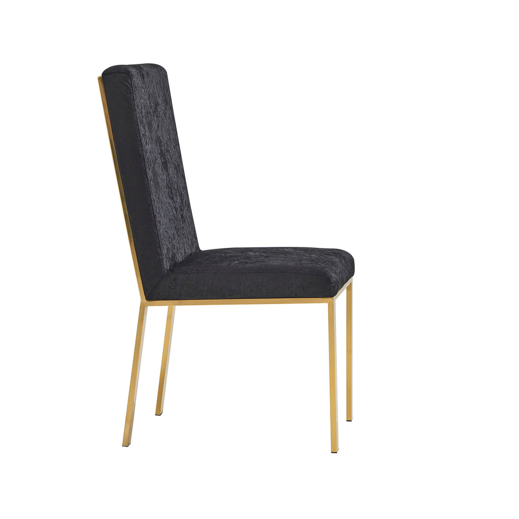 Angelina Black Velvet / Gold Dining Chairs (Set of 2)