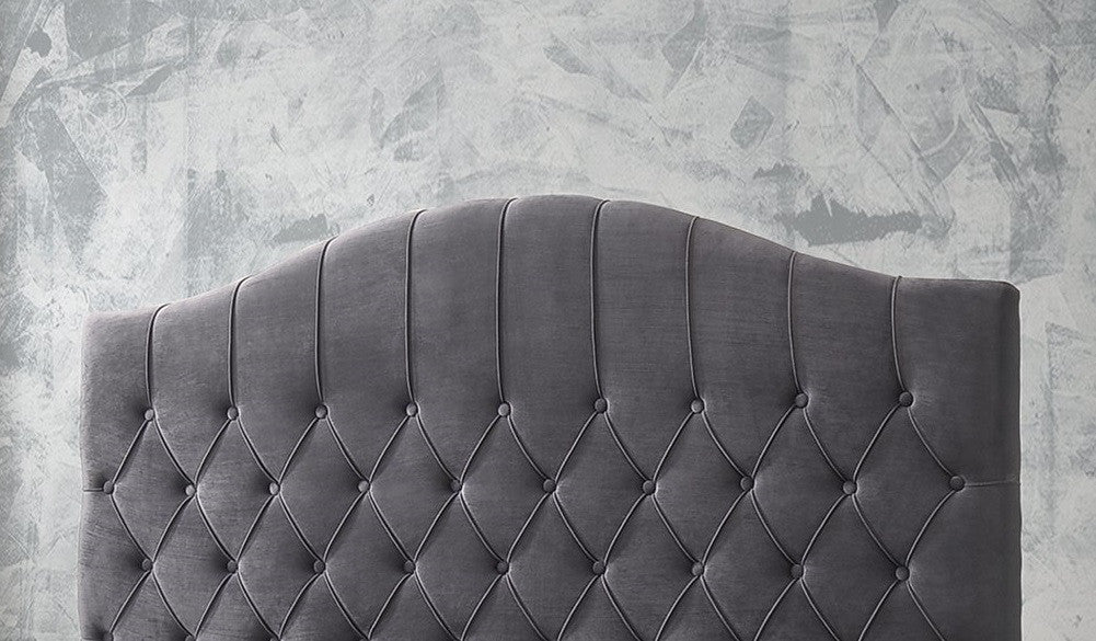Jessica Queen Size Bed in Velvet Grey