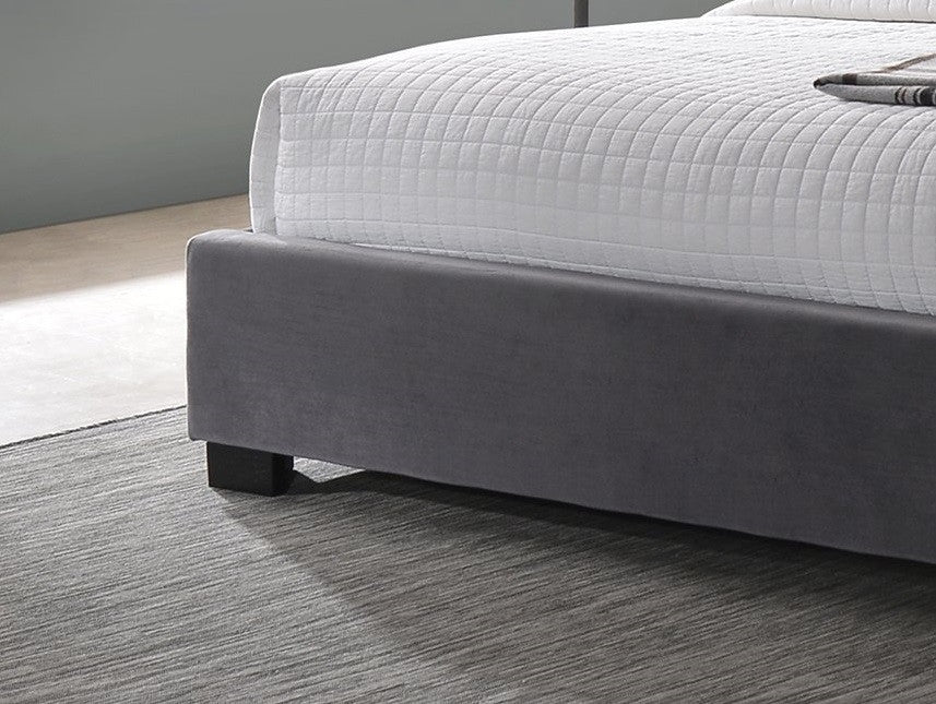 Jessica Queen Size Bed in Velvet Grey