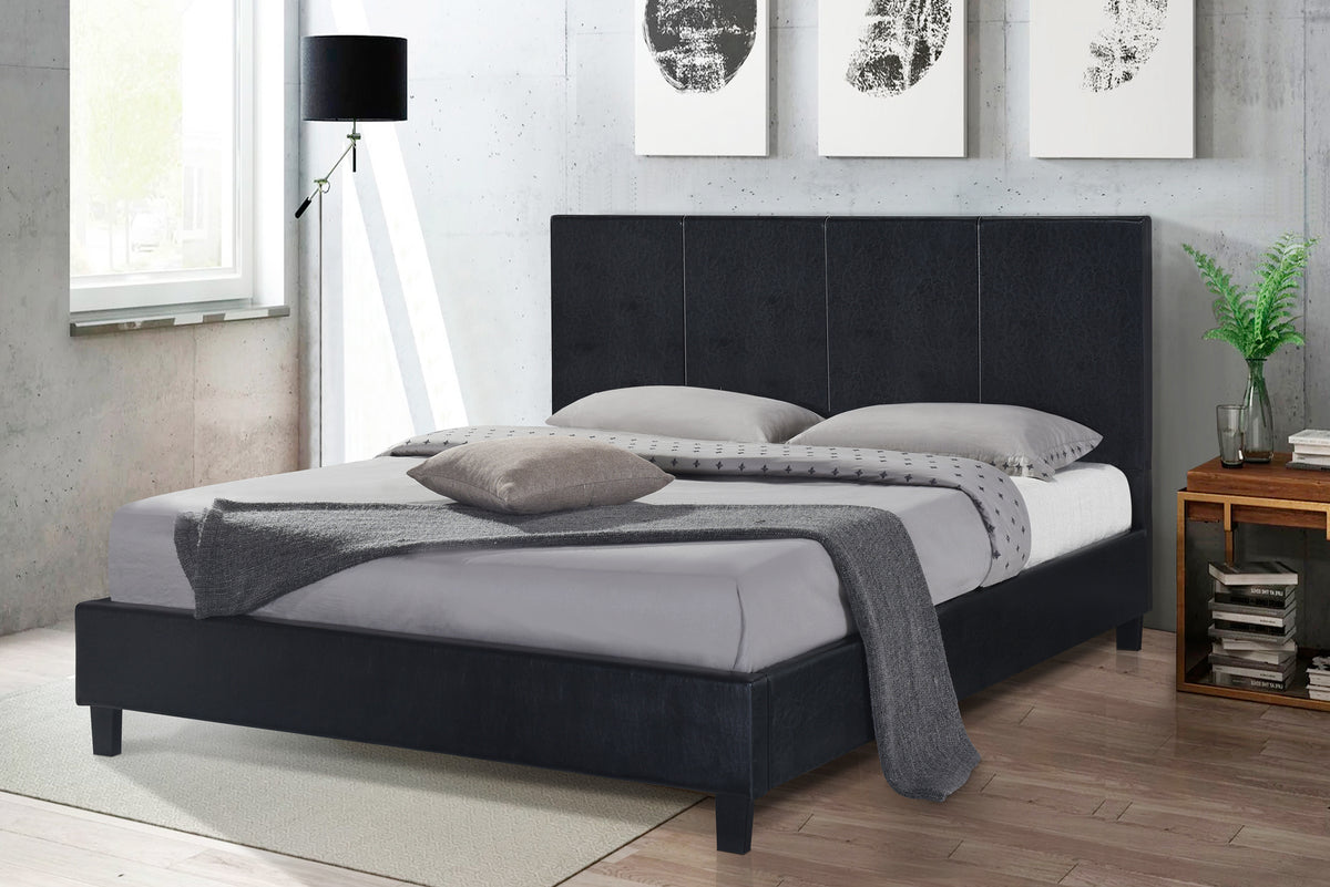 Uptown King Size Bed in Black PU