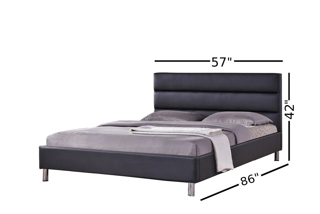 Doria Double Size Bed in Black PU