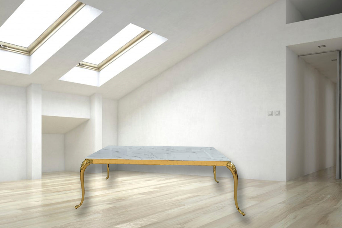 Soleil 79" Marble Dining Table