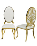 Ice Gold White PU Leather Dining Chair (Set of 2)