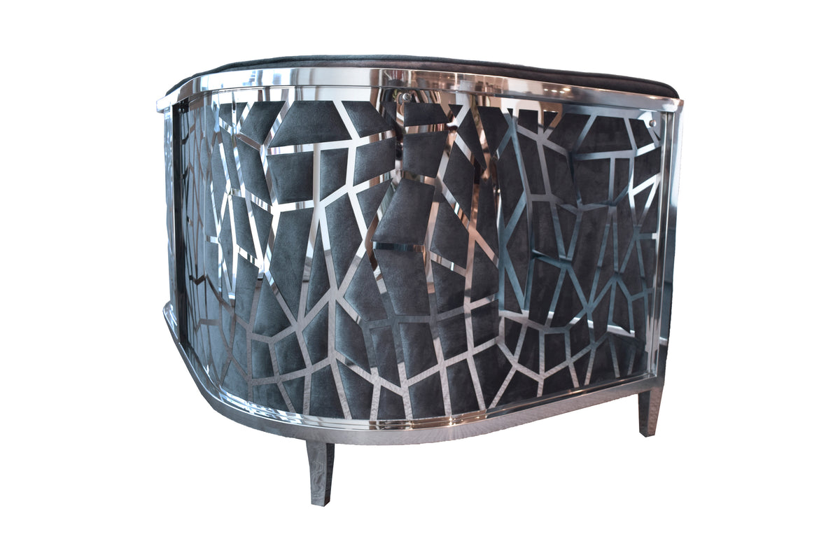 Ruby Round Loveseat Dark Grey