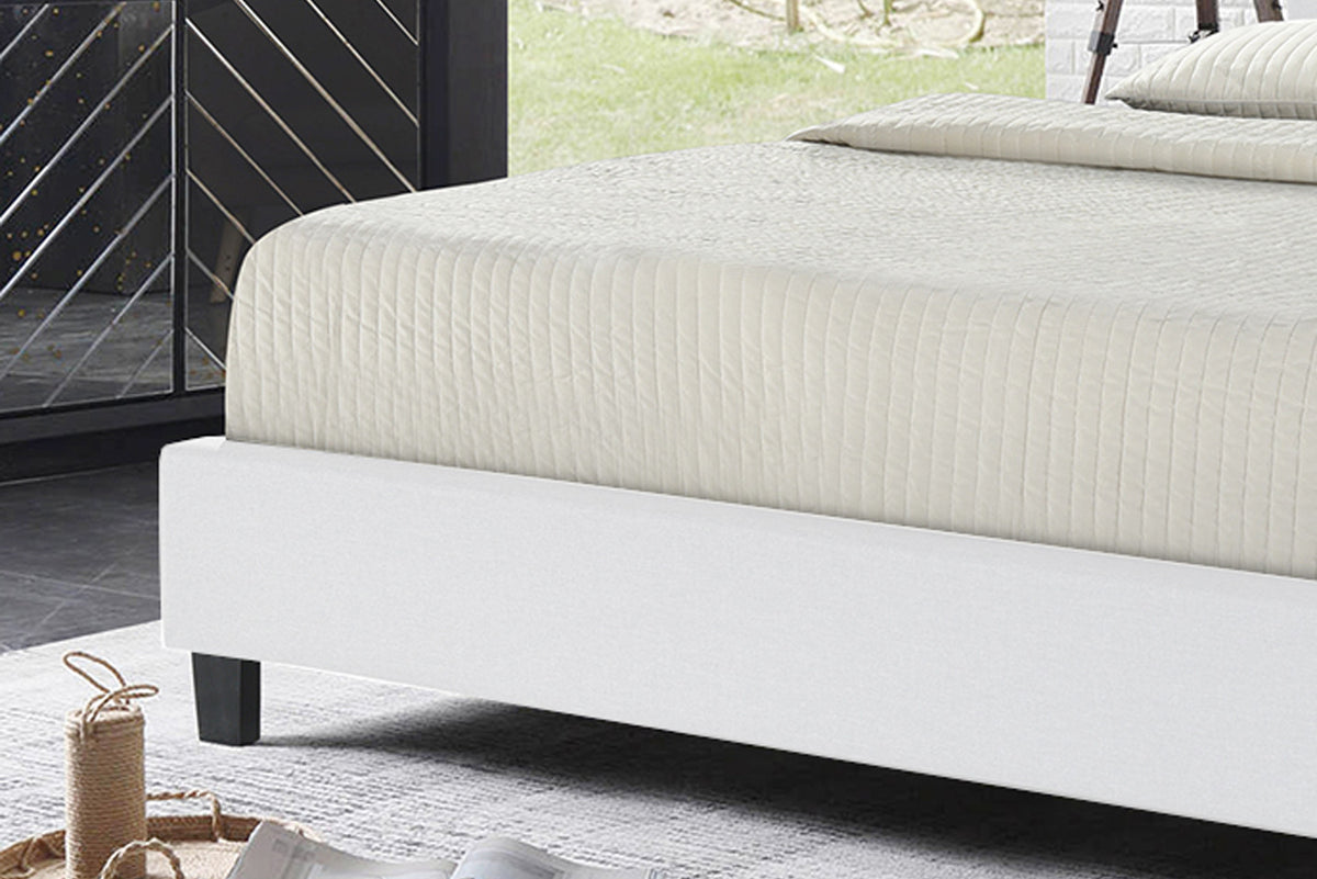 Uptown Double Size Bed in White PU