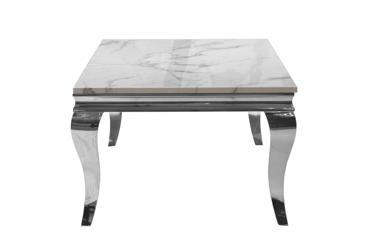 Kennedy Marble Top Coffee Table Silver