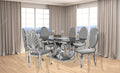 Gracie 71" Dining Table + 6 Grey Ice Chairs