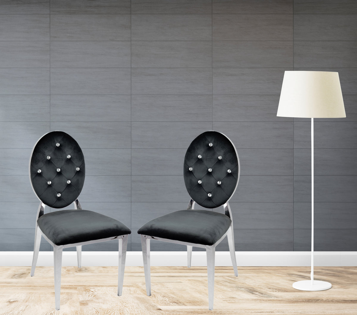 Diamond Black Dining Chairs (Set of 2)