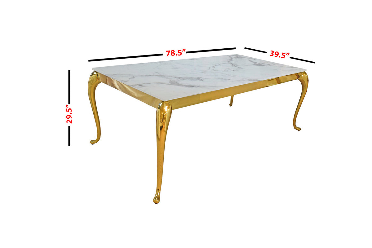 Soleil 79" Marble Dining Table
