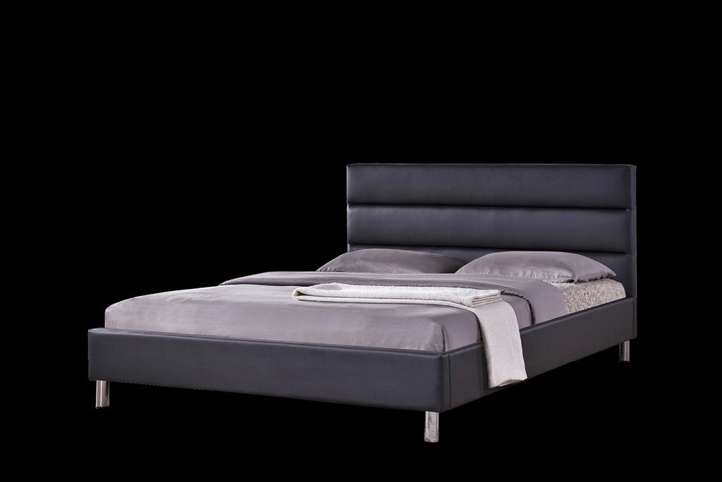 Doria King Size Bed in Black PU