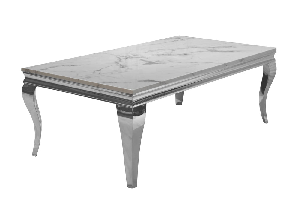 Kennedy Marble Top Coffee Table Silver