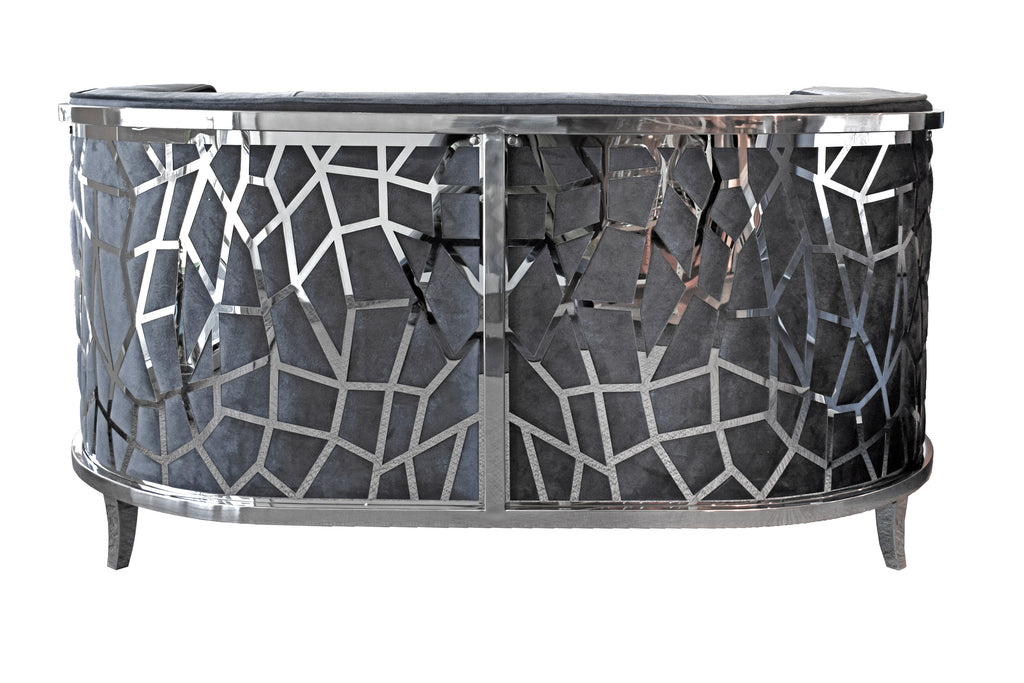Ruby Round Loveseat Dark Grey