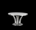 Lotus Round White Marble Dining Table (53" x 30.5")