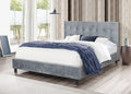 Glare Double Size Bed in Velvet Grey