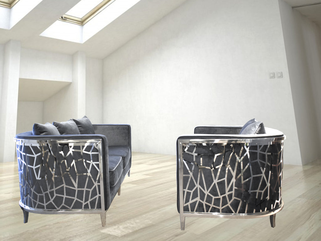 Ruby Round Dark Grey (Sofa and Loveseat)