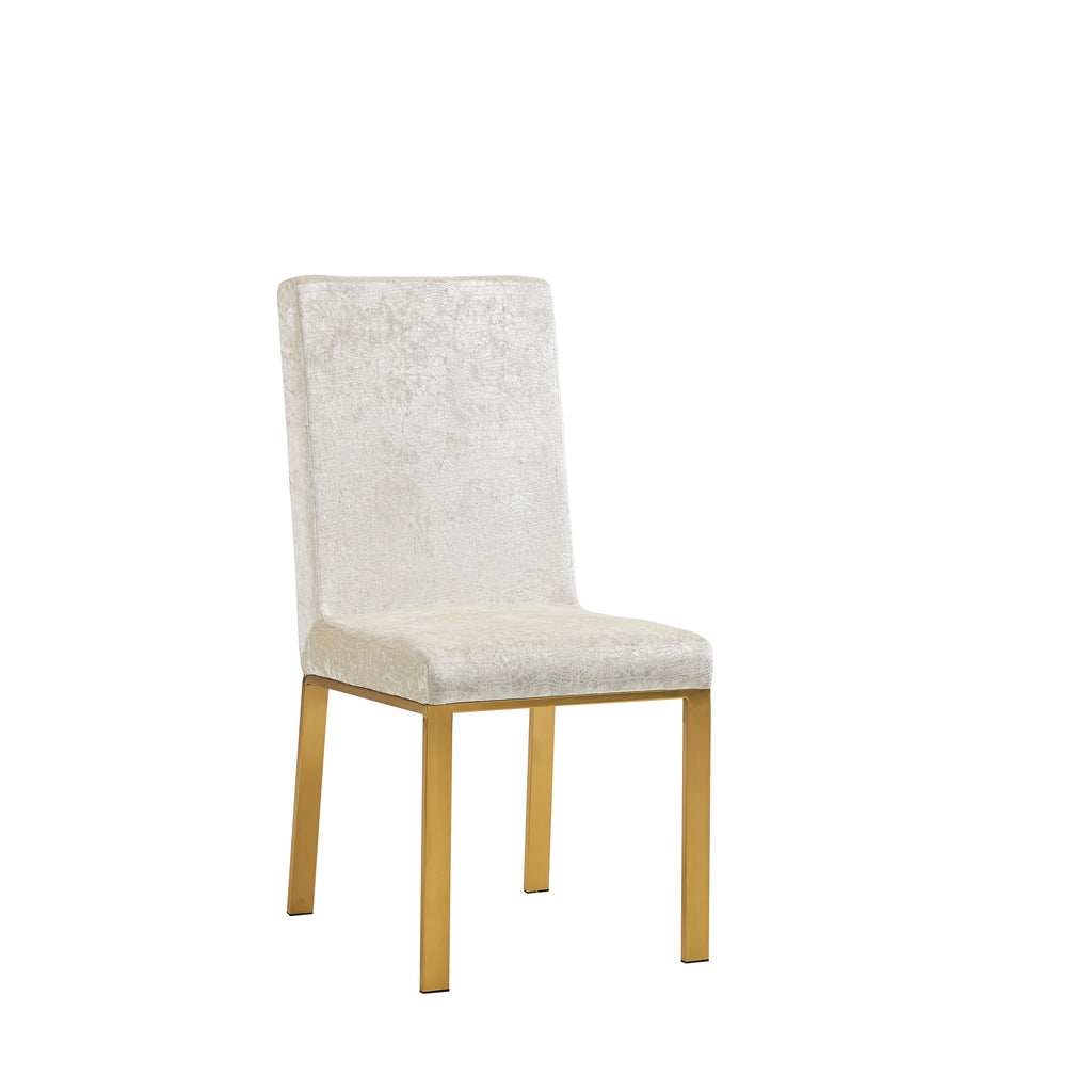 Angelina Ivory Velvet / Gold Dining Chair (Set of 2)