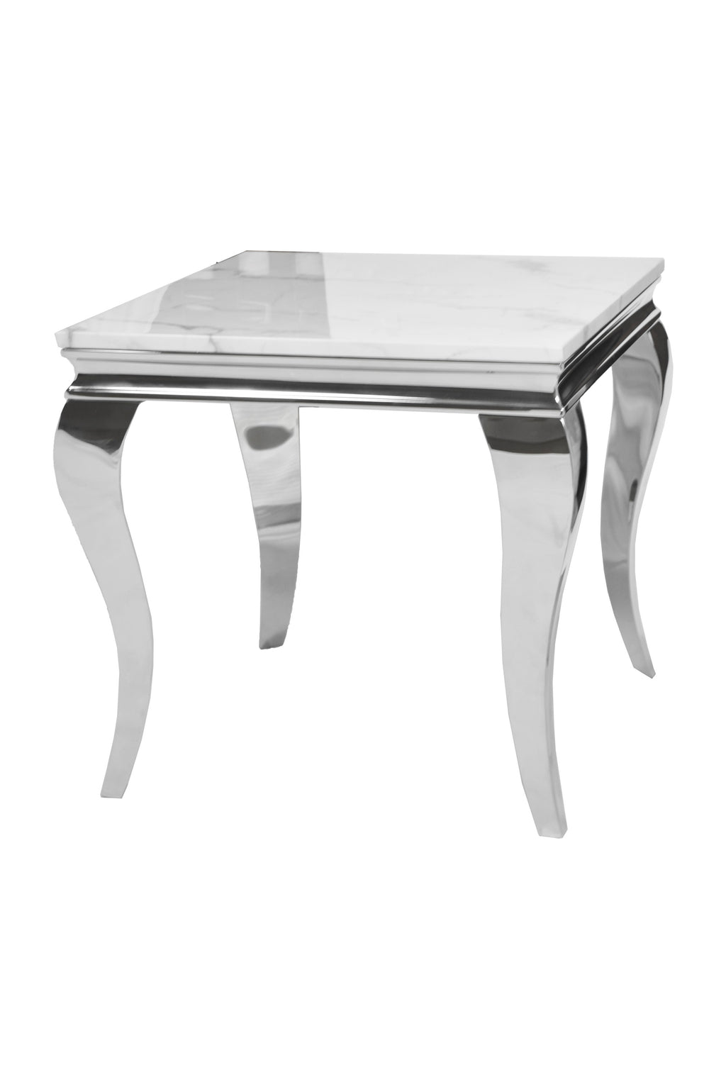 Kennedy Marble Top End Table Silver
