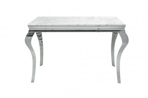 Kennedy Marble Top Console Table Silver