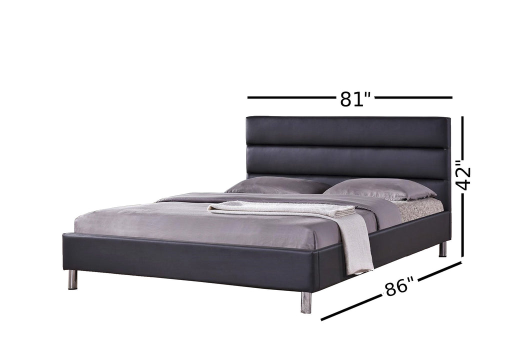 Doria King Size Bed in Black PU